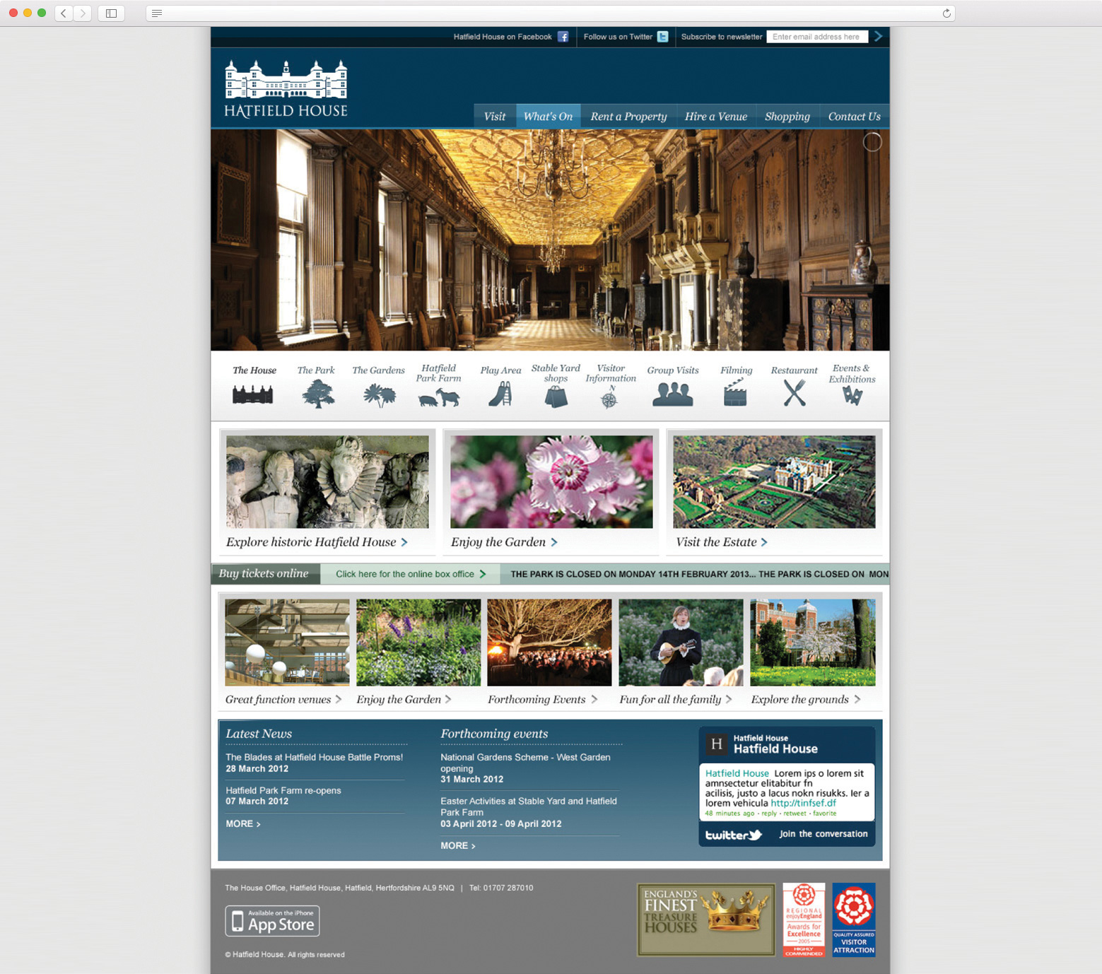 Hatfield House website